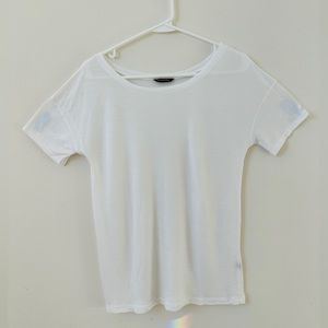 CLUB MONACO White See Through Modal Tee, XS